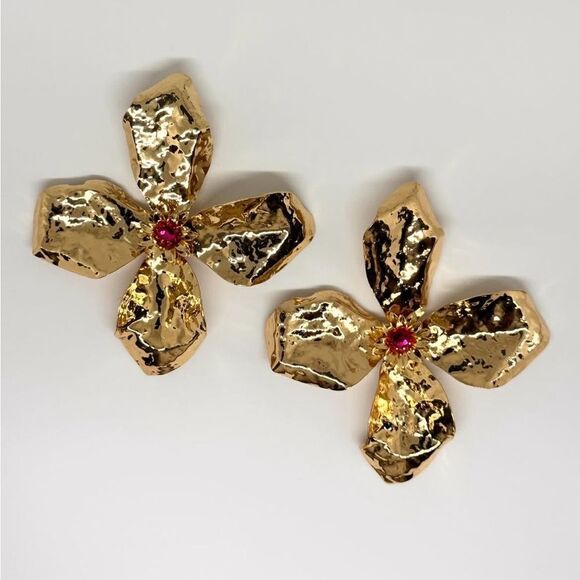 Bohemian flower statement earrings N19 - Picture 1 of 5